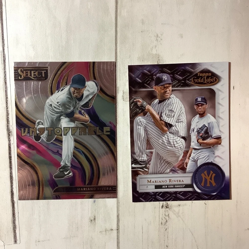 Mariano Rivera 2023 Panini Select Unstoppable SU-16 + 2022 Topps Gold Label #1